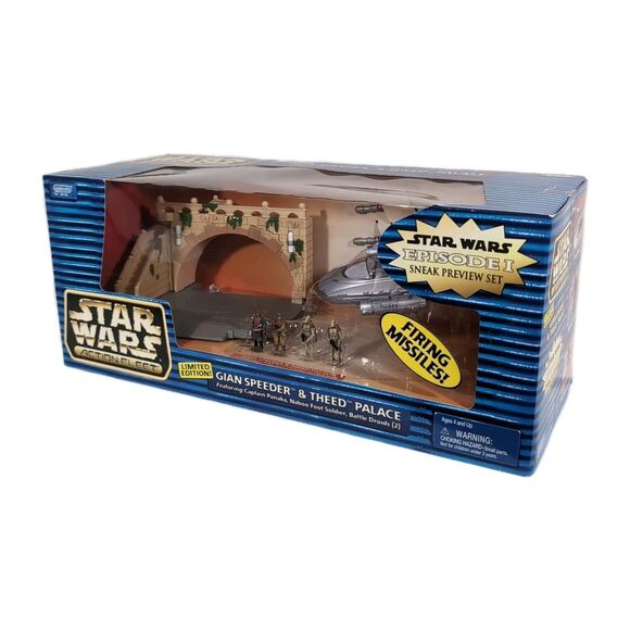 Vintage 1998 Star Wars Episode I Gian Speeder & Theed Palace Action Fleet Set - Picture 1 of 5